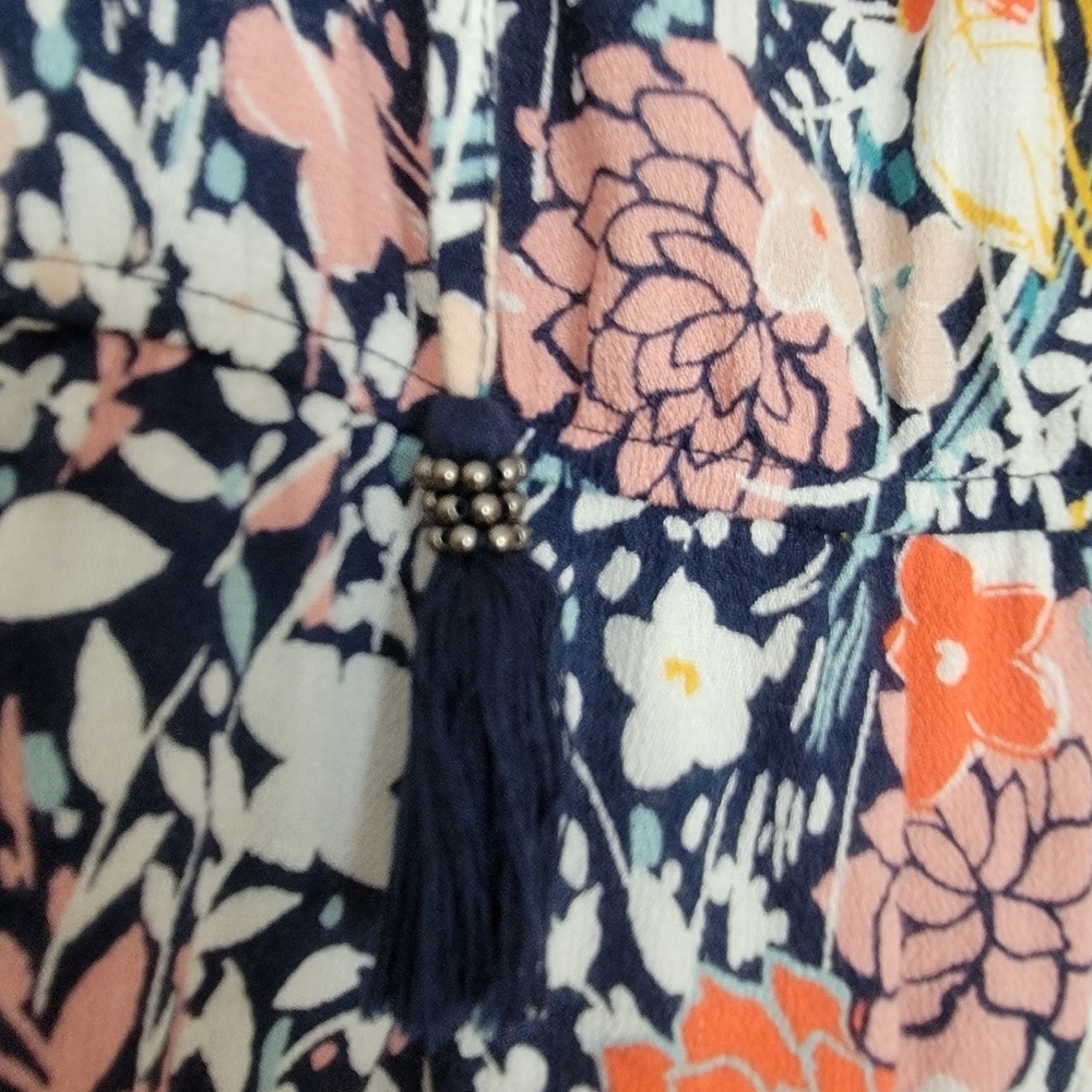 Anthropologie Maeve Vibrant Floral Tassel Tie Blouse - Picture 4 of 11